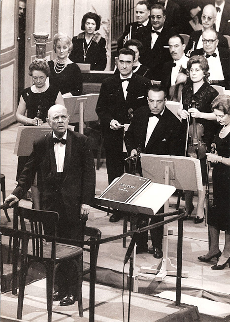 Francesco Gobetti premier violon solo et Pablo CAZALS chef d'orchestre du Capitole de toulouse