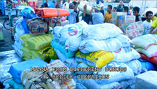 distribution de vivres à palompon après le typhon Yolanda